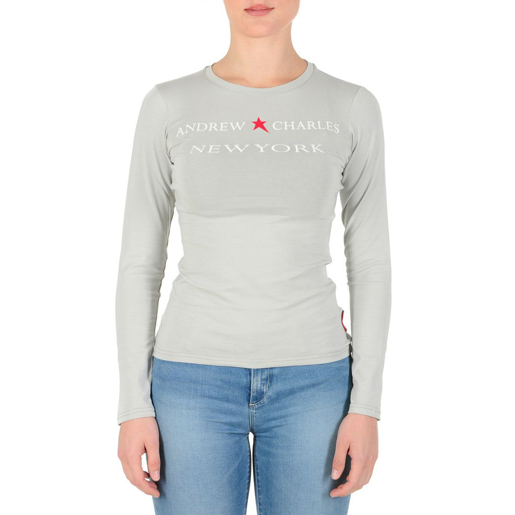 Andrew Charles By Andy Hilfiger T-shirt da donna LS TS602 031002 PHENIX GRIGIO CHIARO 003