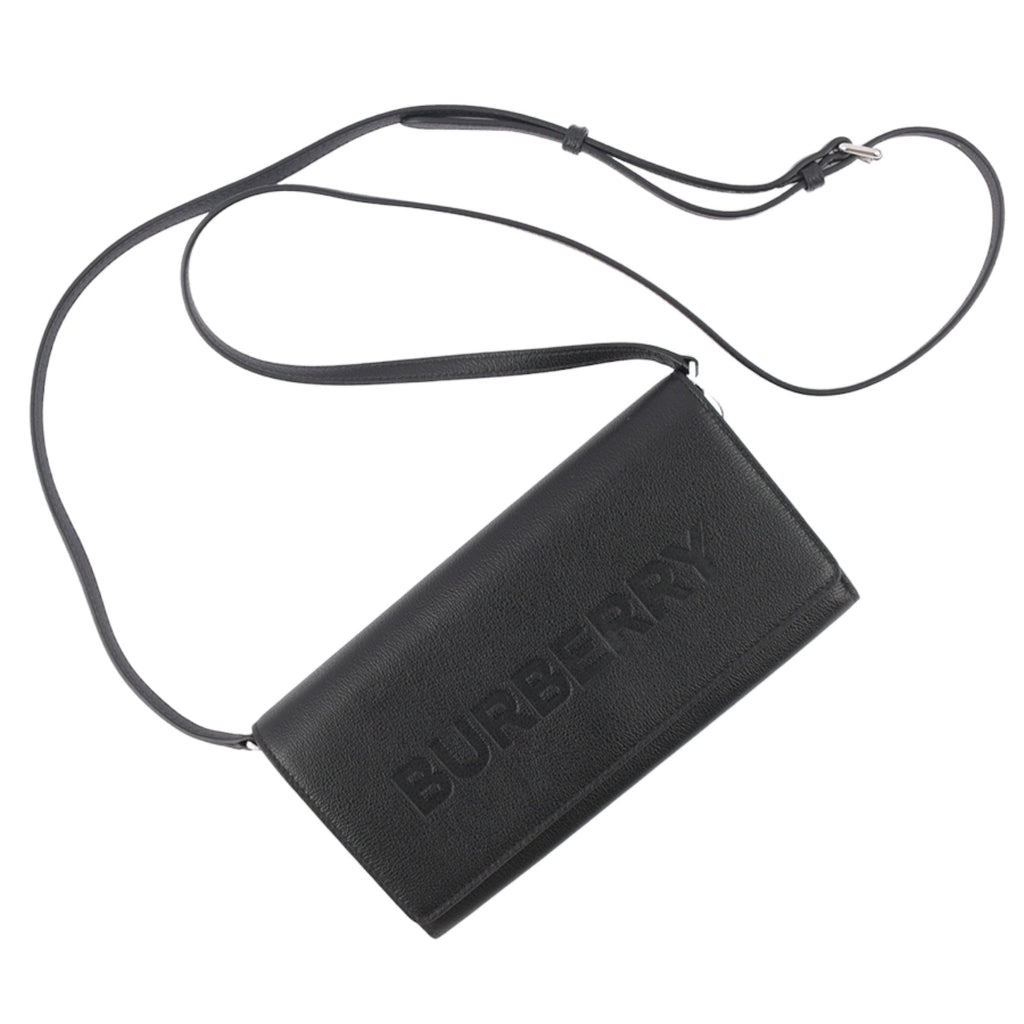 Borsa a tracolla in pelle Burberry Henley nera