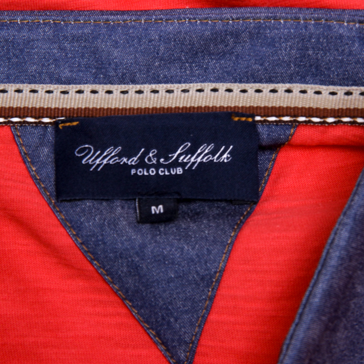 Polo da uomo a maniche corte Ufford & Suffolk Polo Club US007B POMEGRANATE