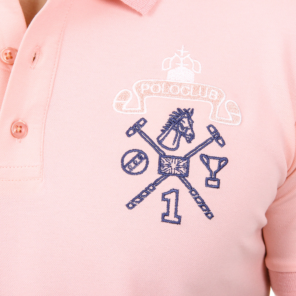 Polo da uomo a maniche corte Ufford & Suffolk Polo Club US008 ROSA