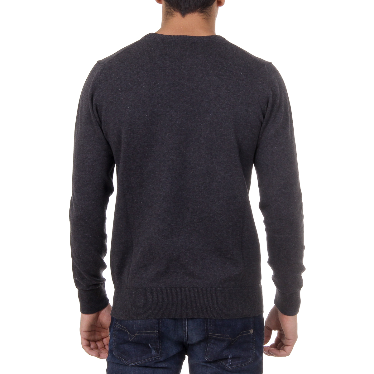 Maglione da uomo Ufford & Suffolk Polo Club a maniche lunghe con scollo rotondo PULLRUS100 ANTRACITE