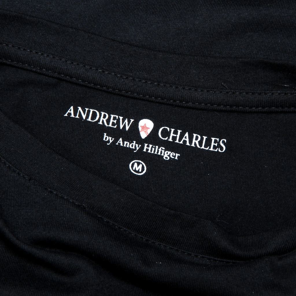 Andrew Charles Maglietta da donna a maniche corte con scollo tondo, nera TARANA