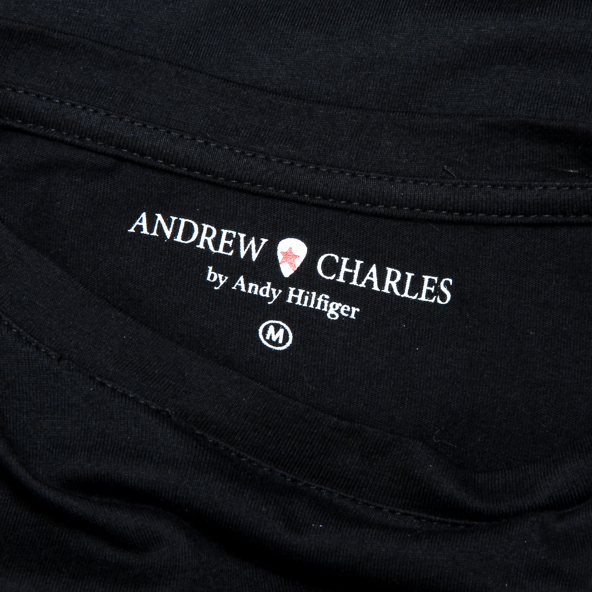 Andrew Charles Maglietta da donna a maniche corte con scollo tondo, nera TARANA