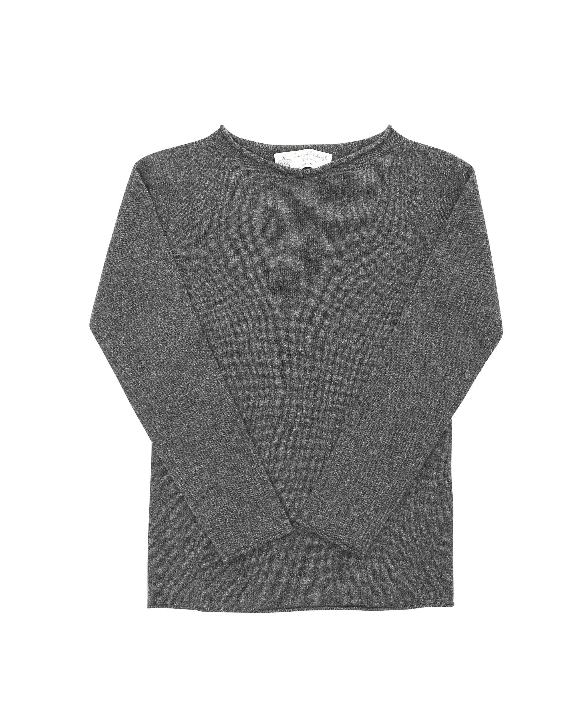 Maglione da donna in cashmere con scollo a barca Crown of Edinburgh COE 0025 SMOG