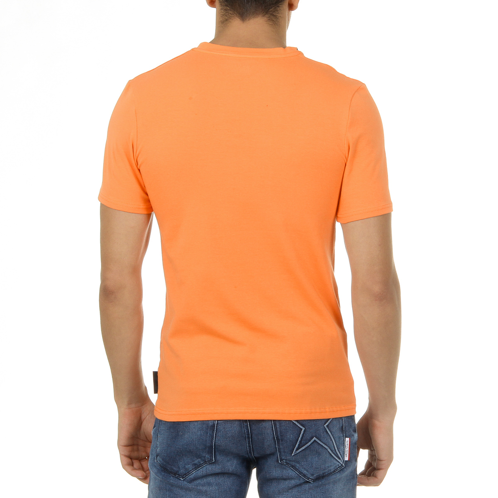 Andrew Charles Maglietta da uomo a maniche corte con scollo a V arancione KENAN