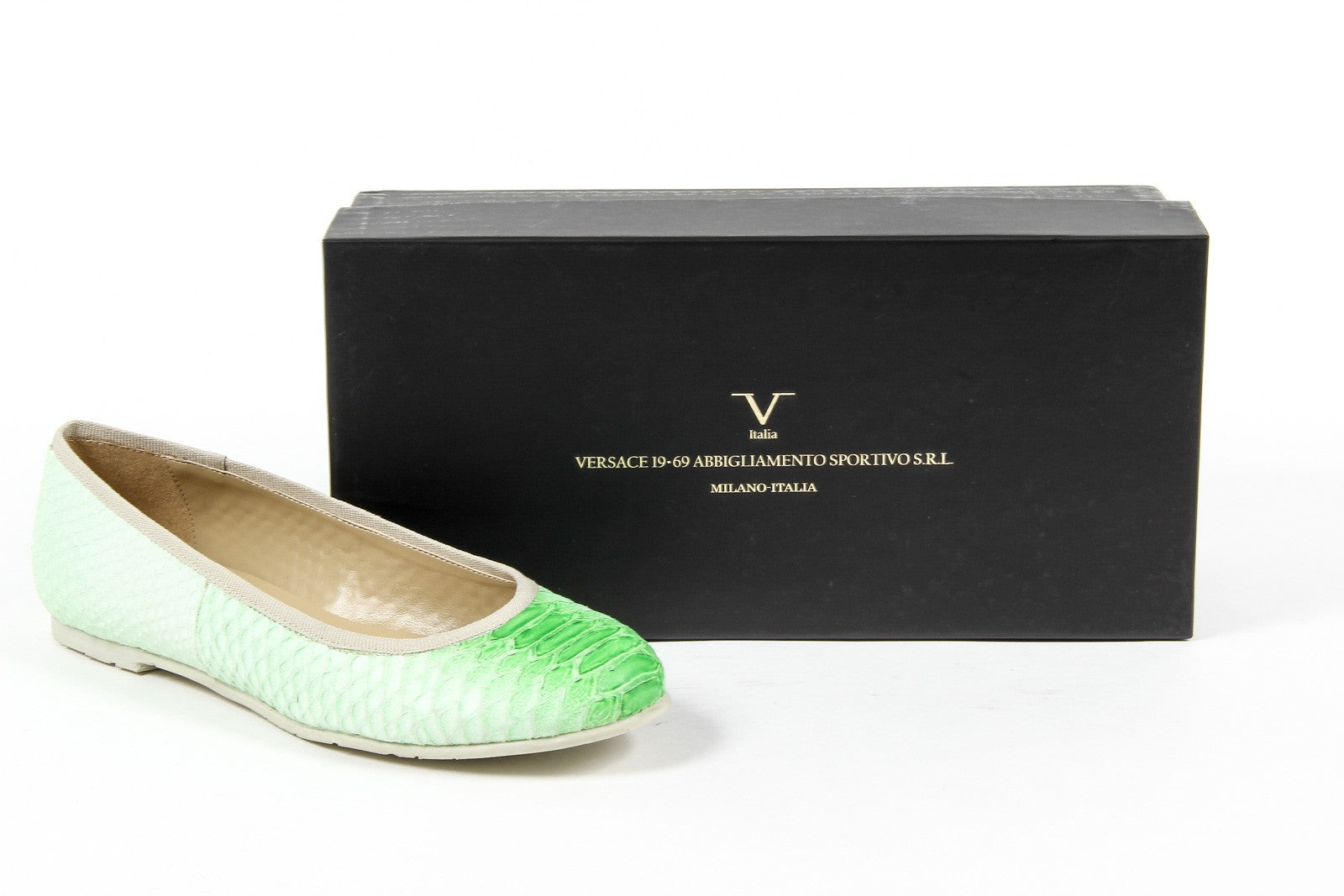 V 1969 Italia Ballerina da donna E08 PITONE VERDE