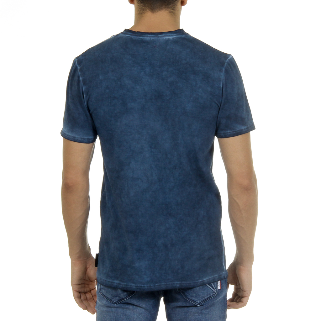 Andrew Charles T-shirt da uomo a maniche corte con scollo a V blu KOFI