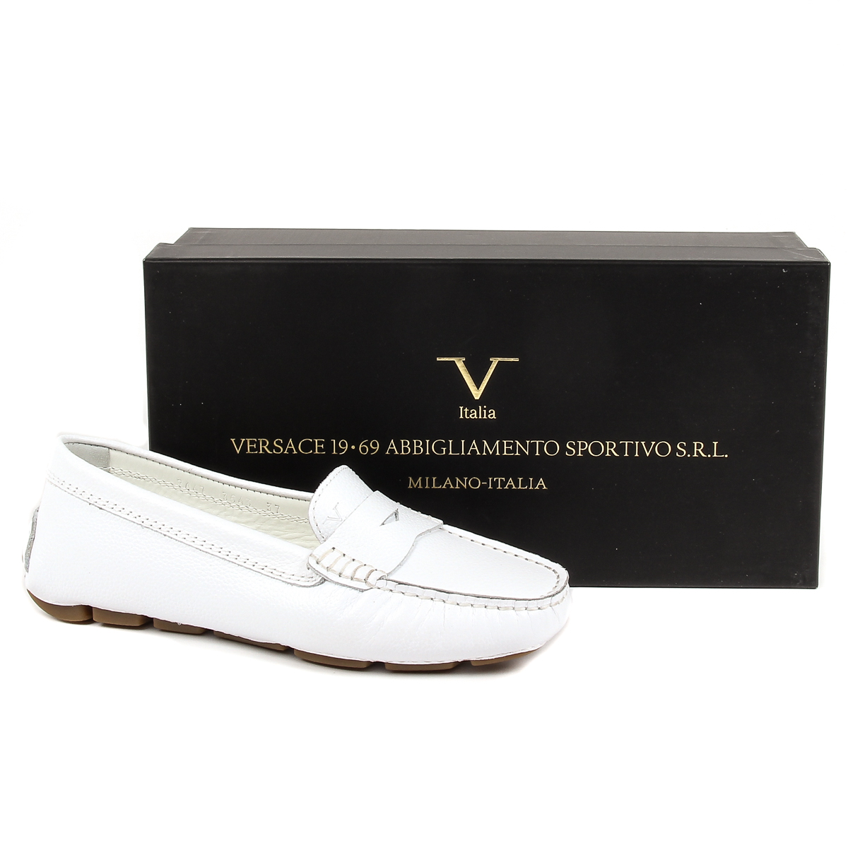 V 1969 Italia Mocassino da donna bianco AMALFI