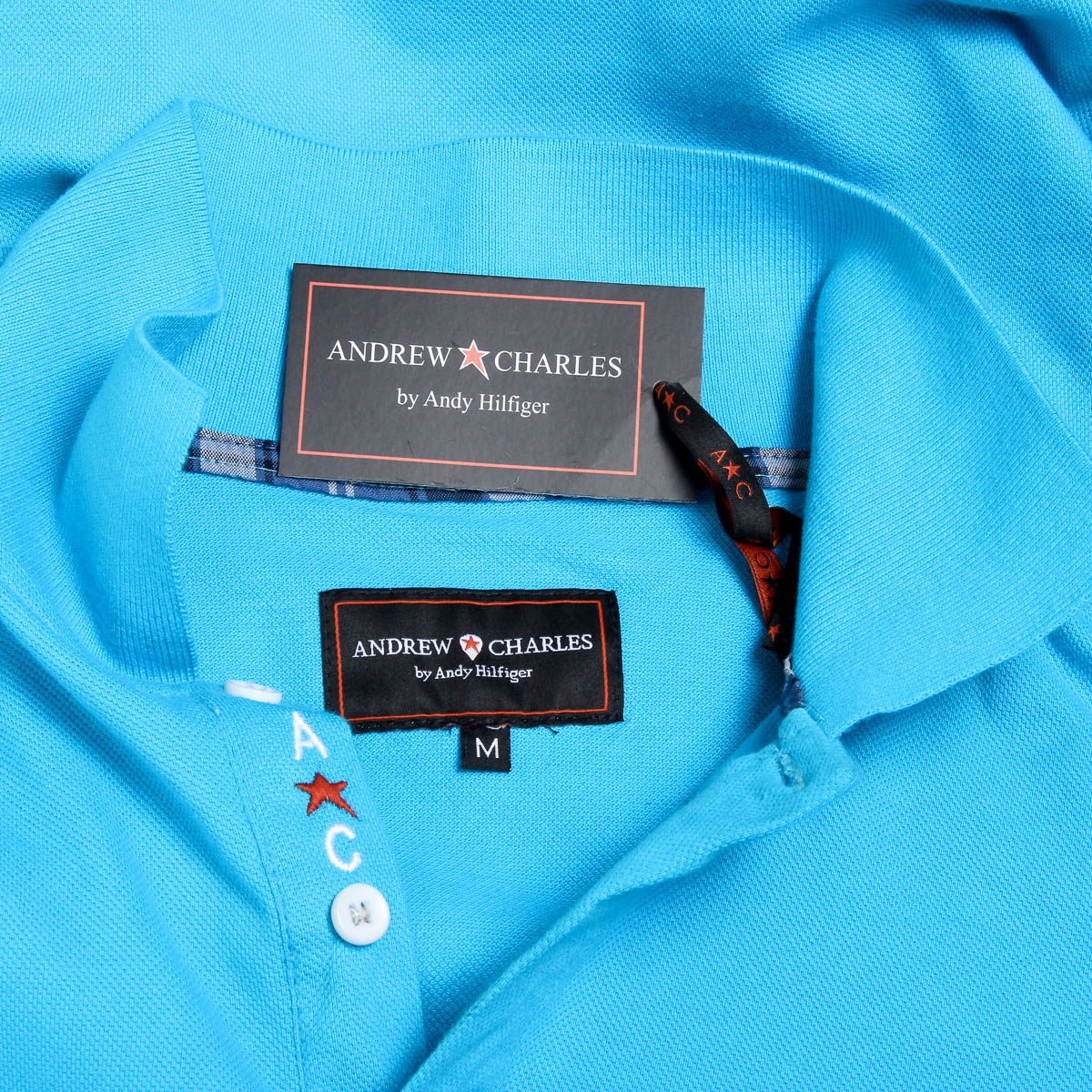 Andrew Charles Polo da uomo a maniche corte azzurro SEFU