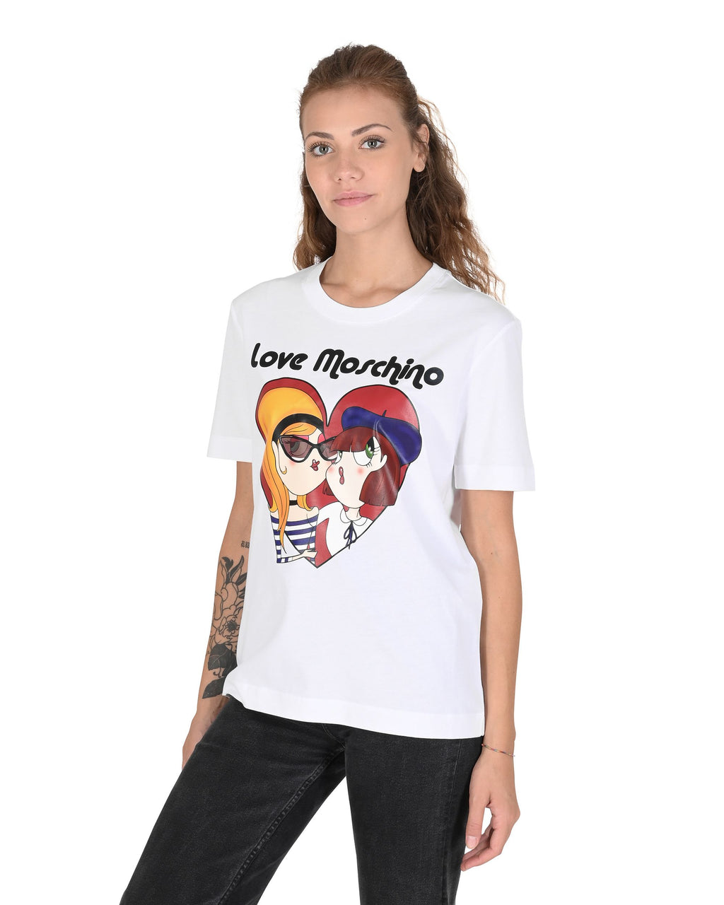 T-shirt da donna Love Moschino W 4 H06 13 M 3517 A00 BIANCO OTTICO