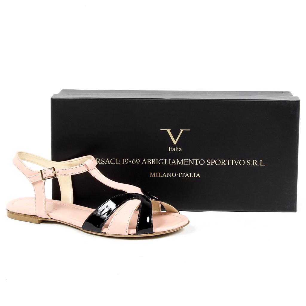 V 1969 Italia Sandalo piatto da donna rosa GRAZIA