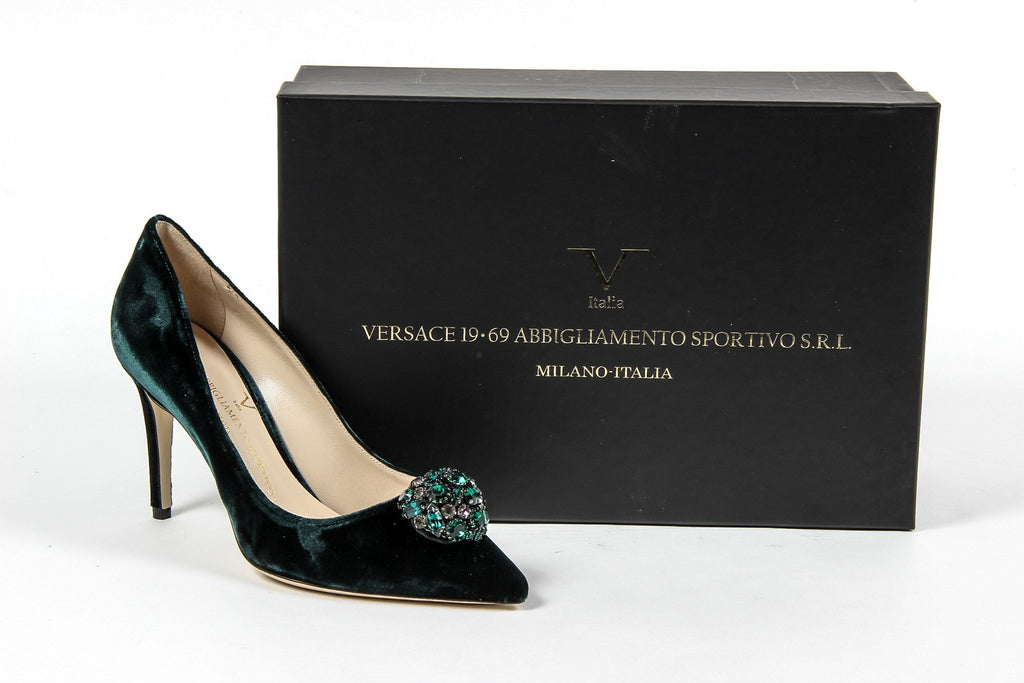 Décolleté da donna V 1969 Italia 3104104 VELLUTO VERDE