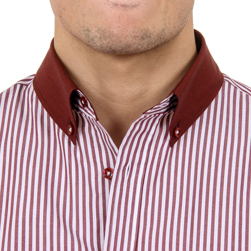 Camicia da uomo Ufford & Suffolk Polo Club USC01 A3 BORDEAUX