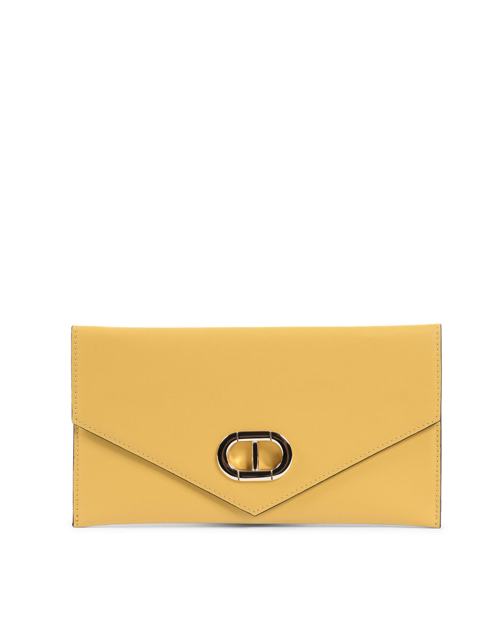 Pochette in pelle gialla