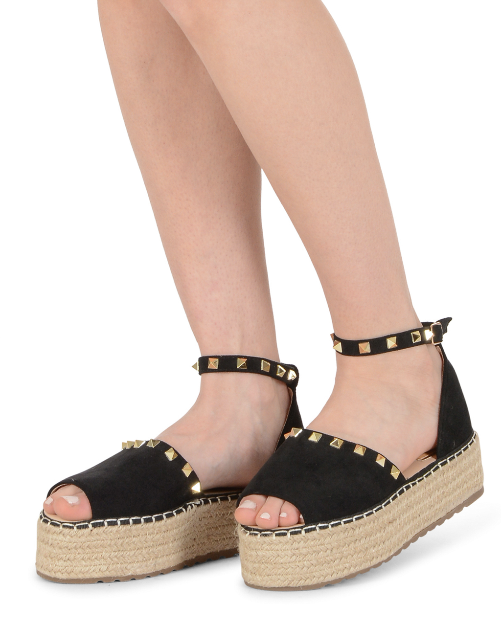 19V69 Italia Sandalo con plateau e espadrillas da donna nero V29 NERO