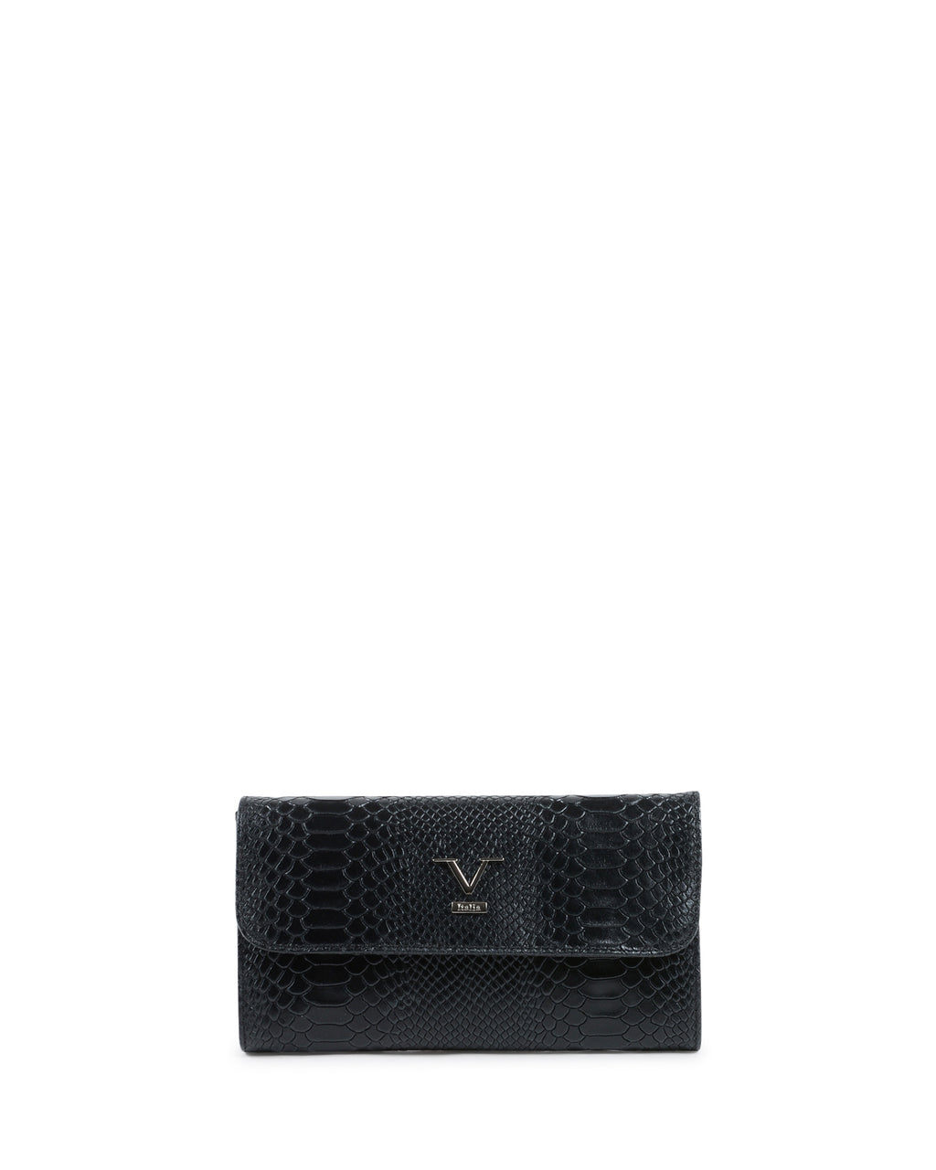 Borsa a Spalla Donna V Italia Nera V1513 PITONE STAMPATO NERO