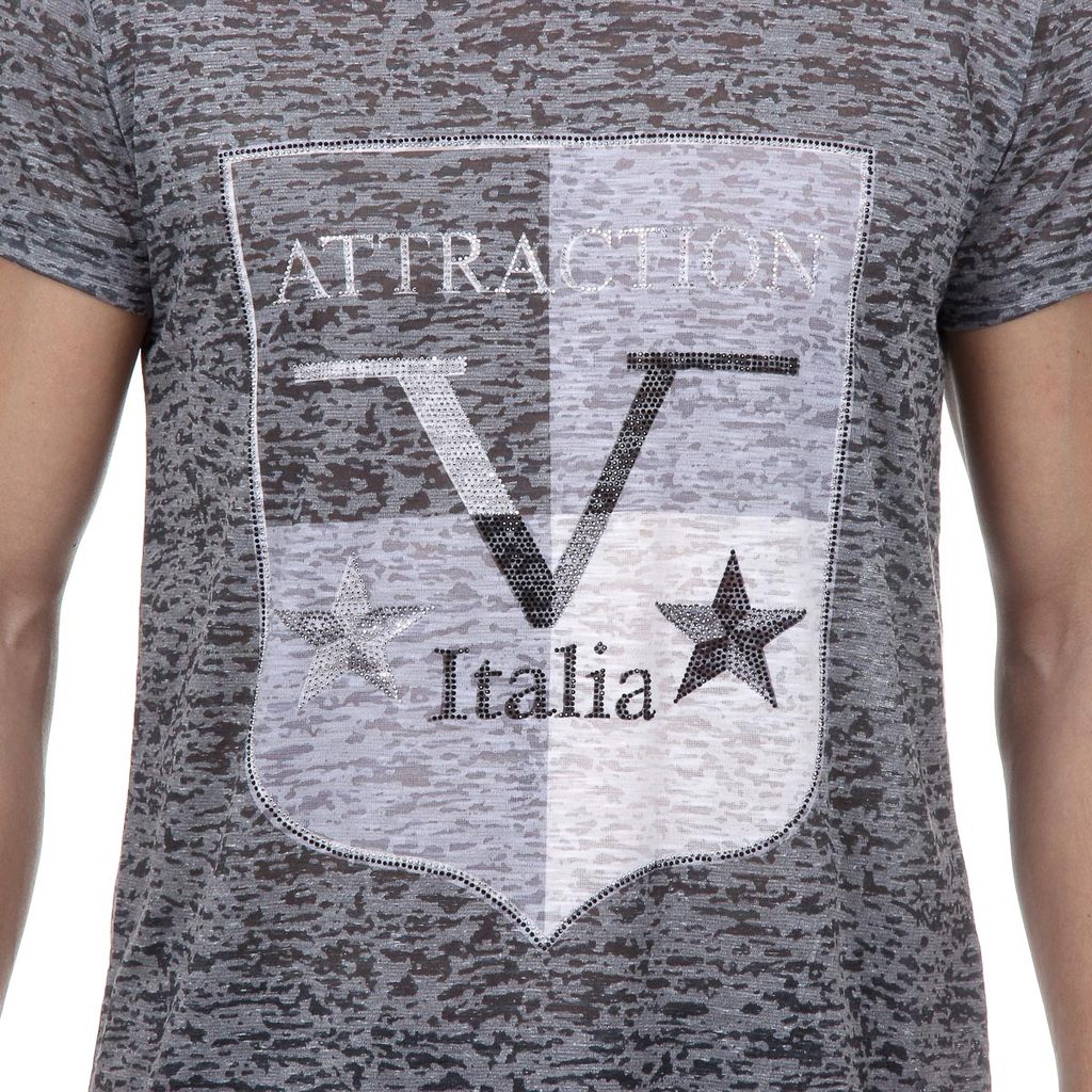 V 1969 Italia T-shirt da uomo a maniche corte con scollo a V, verde scuro ALEXANDER