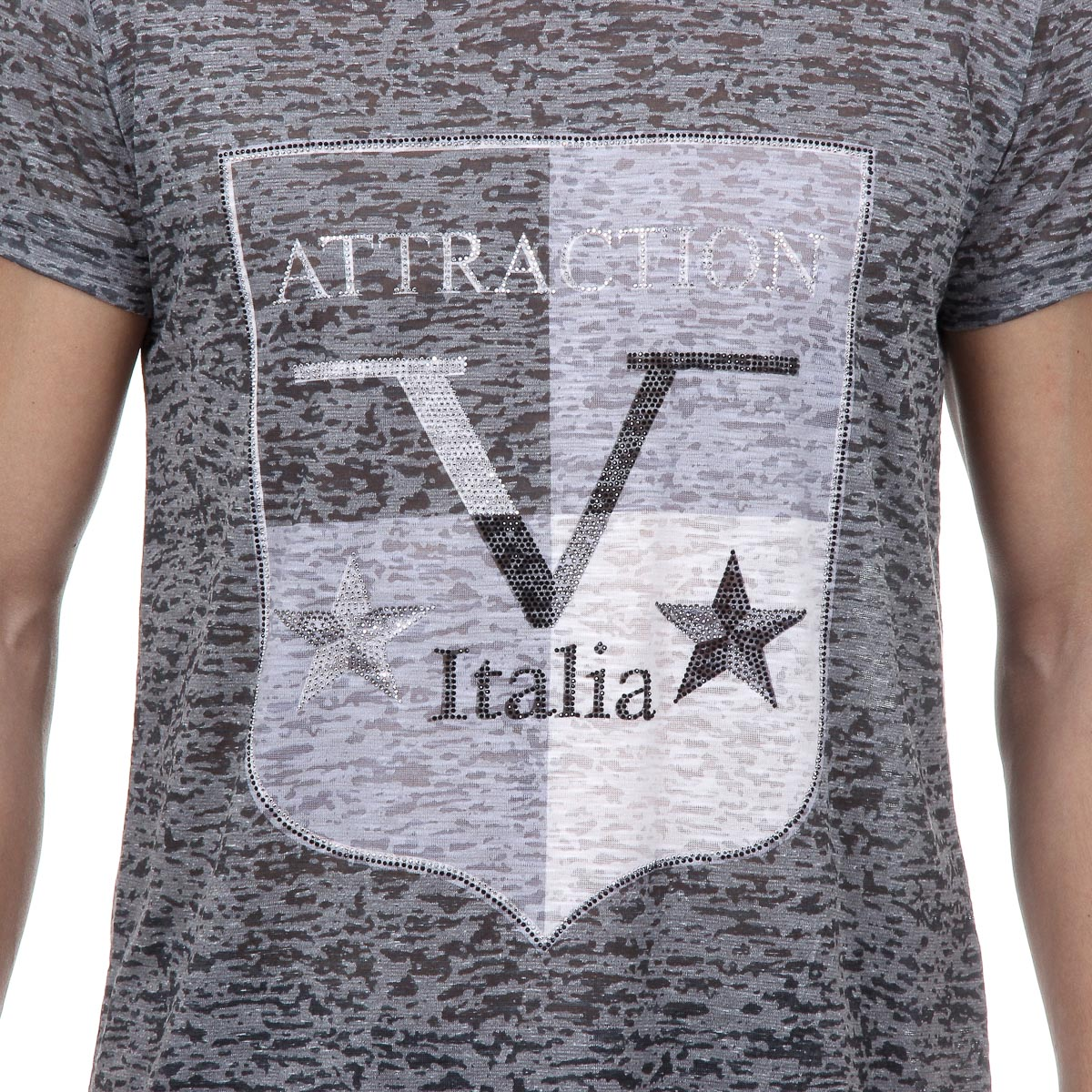 V 1969 Italia T-shirt da uomo a maniche corte con scollo a V, verde scuro ALEXANDER