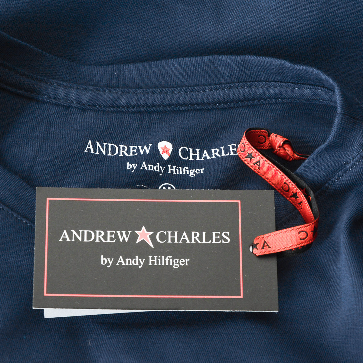 Andrew Charles Maglietta da uomo a maniche corte con scollo rotondo blu KEITA