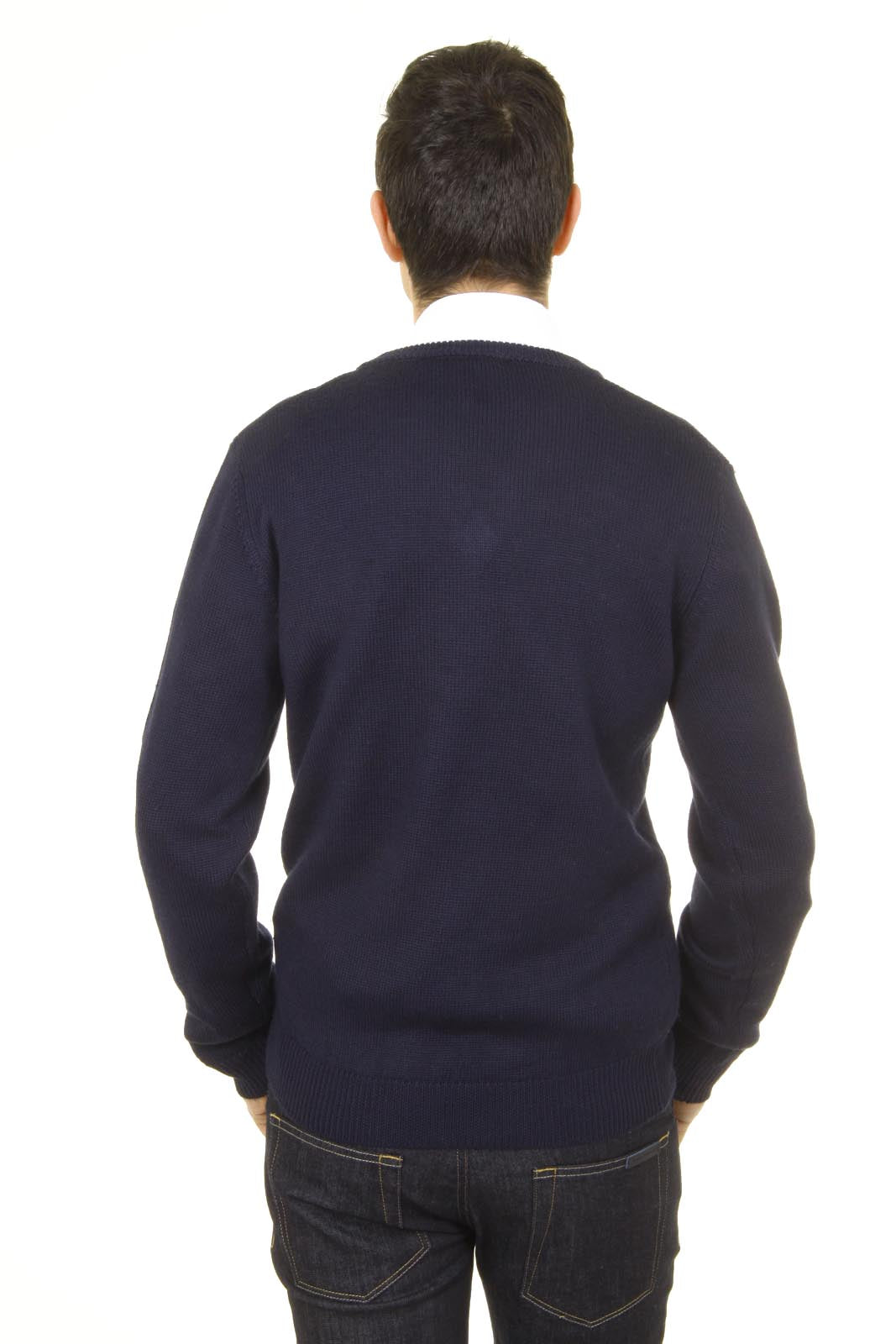 Maglione uomo scollo a V V 1969 Italia 9803 SCOLLO V BLU NAVY