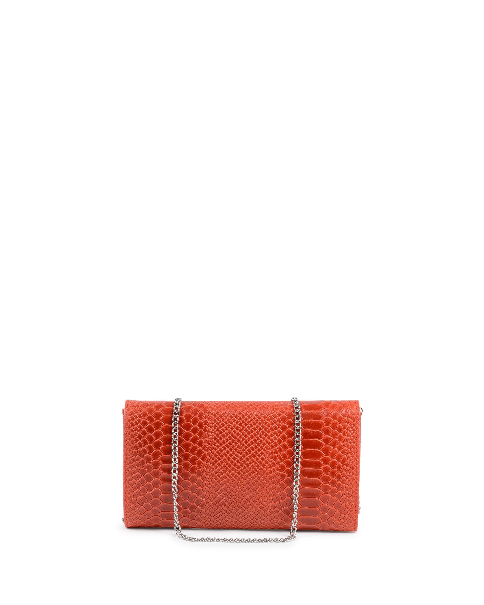 Borsa A Spalla Donna V Italia Rossa V1513 PITONE STAMPATO ROSSO