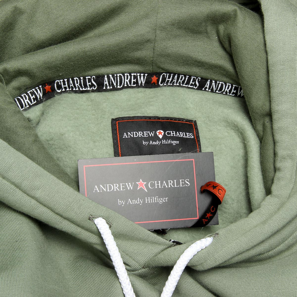 Felpa con cappuccio Andrew Charles da uomo, maniche lunghe, scollo rotondo, verde FIFI