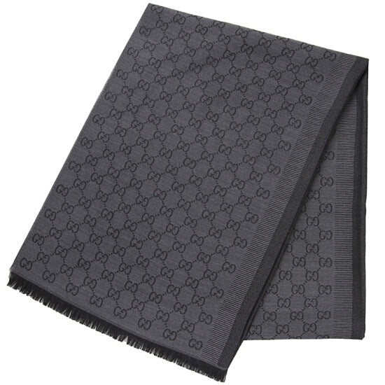 Gucci sciarpa uomo 70x195 nero grigio scuro