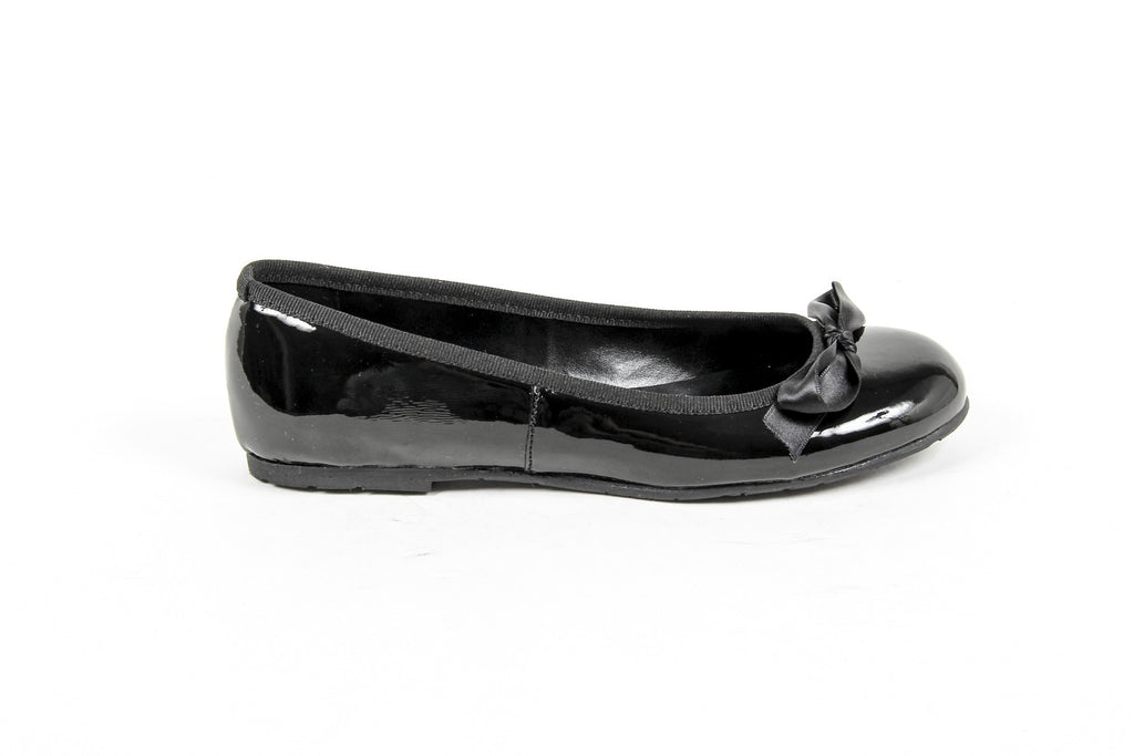 V 1969 Italia Ballerina da donna E08 VERNICE NERO NASTRO