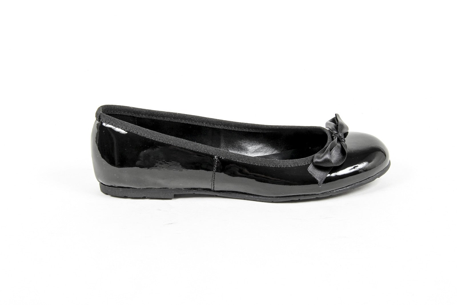 V 1969 Italia Ballerina da donna E08 VERNICE NERO NASTRO