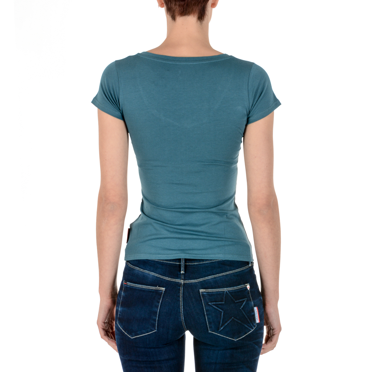 Andrew Charles T-shirt da donna a maniche corte con scollo a V verde TAPIWA