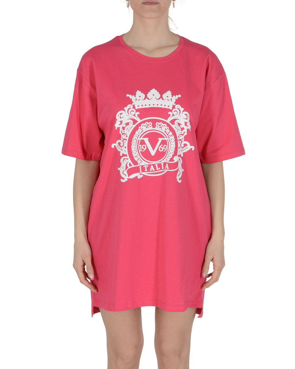 T-shirt lunga donna 19V69 Italia Fuxia VESTITO FUXIA