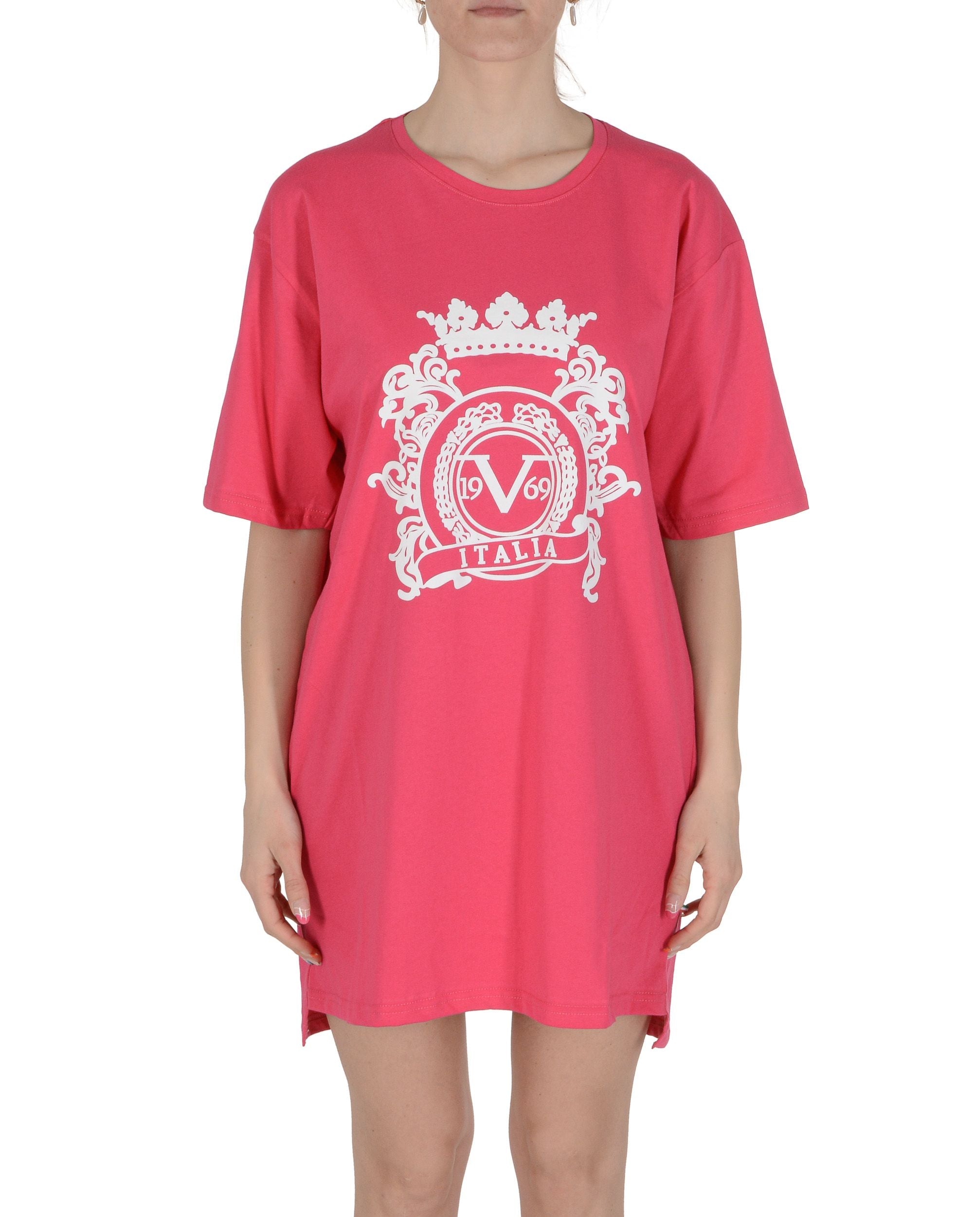 T-shirt lunga donna 19V69 Italia Fuxia VESTITO FUXIA