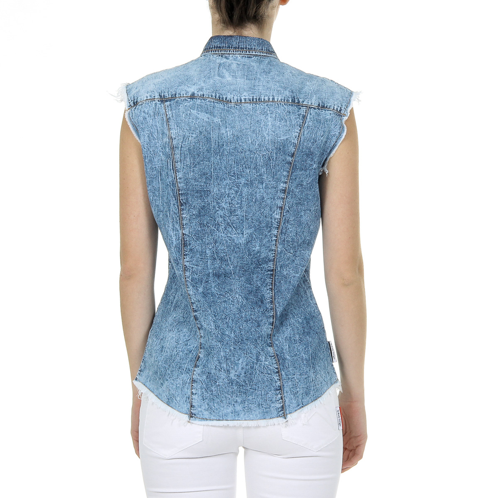 Camicia da donna Andrew Charles senza maniche in denim CAMILIA