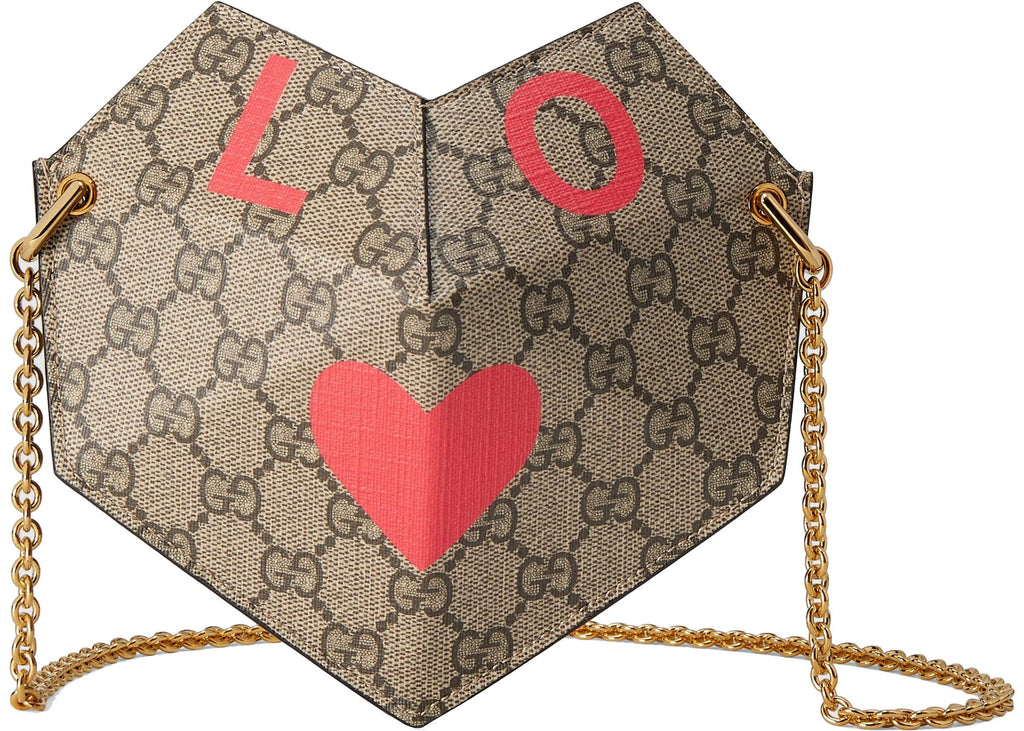 Gucci GG Supreme Monogram San Valentino marrone rosso
