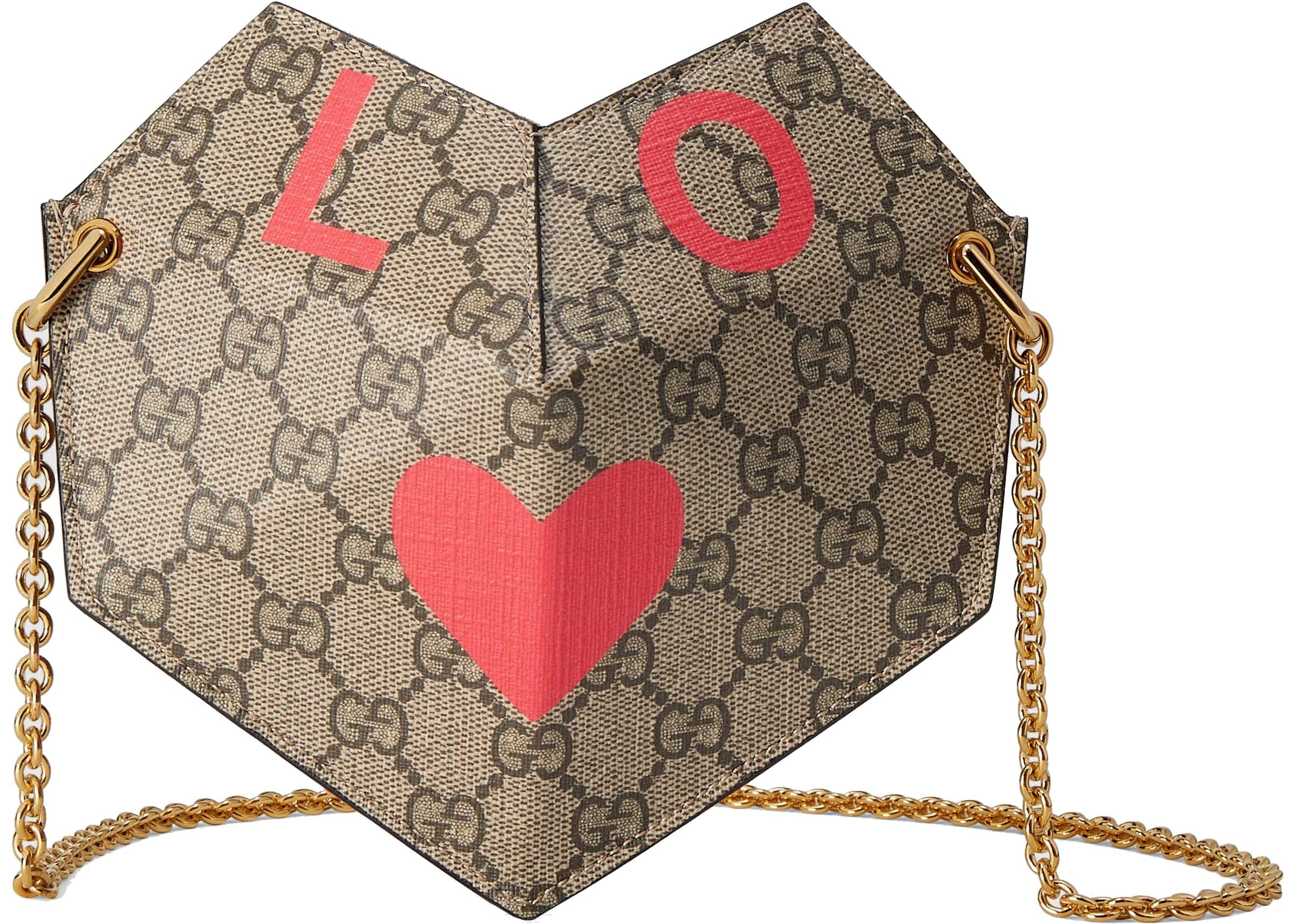 Gucci GG Supreme Monogram San Valentino marrone rosso