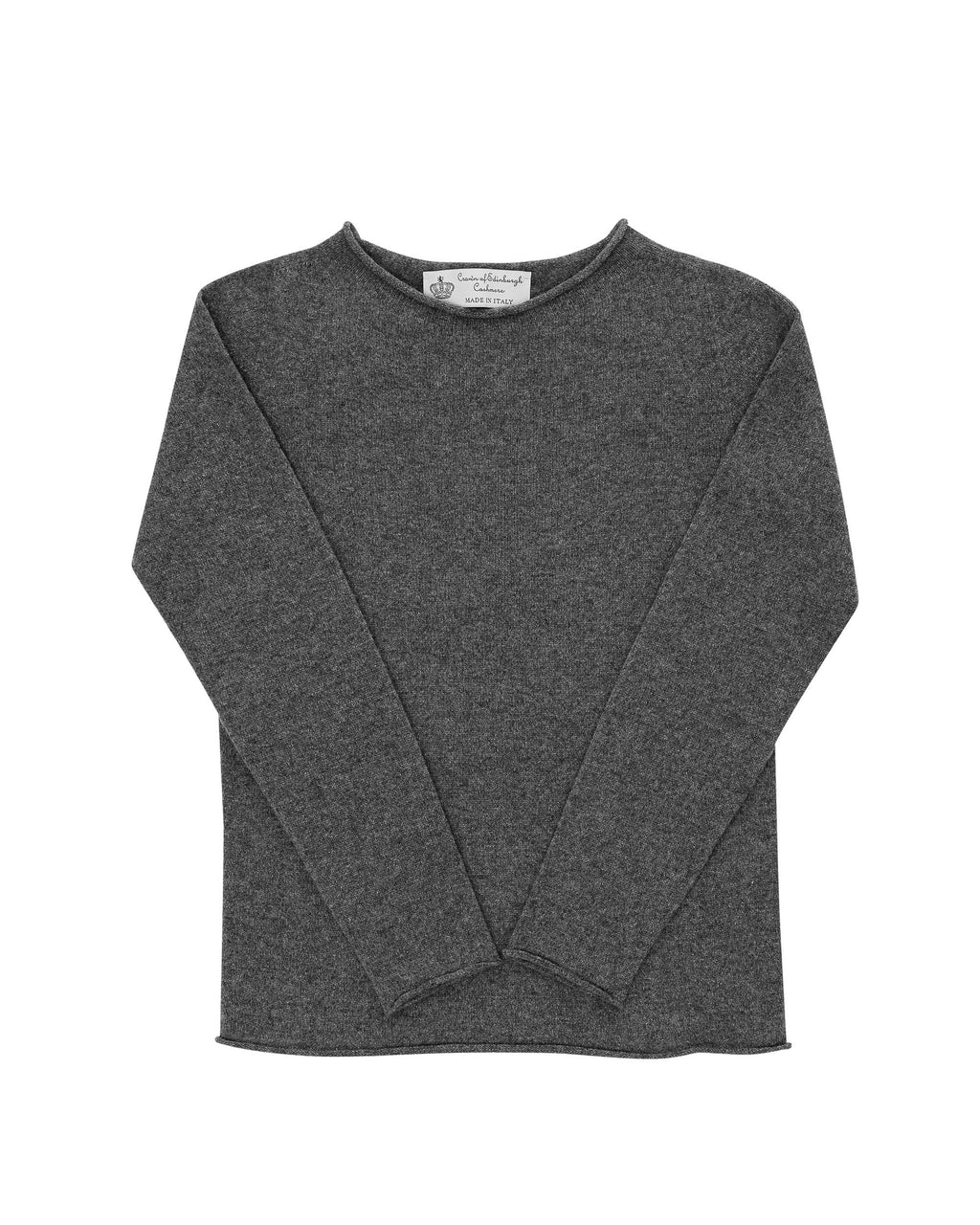 Maglione da donna con scollo a barca in cashmere Crown of Edinburgh COE 0025 GRIGIO SCURO
