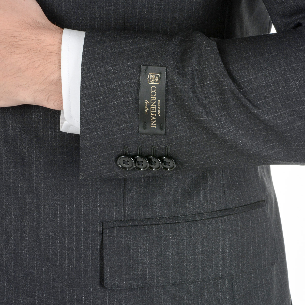 Corneliani Abito da uomo a maniche lunghe grigio scuro Super 130's