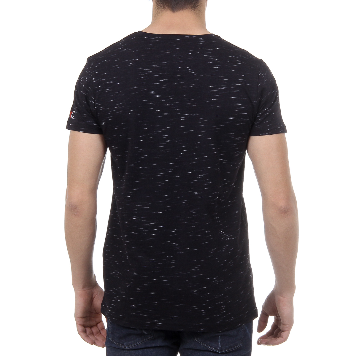 Andrew Charles T-shirt da uomo a maniche corte con scollo tondo nera DYLAN