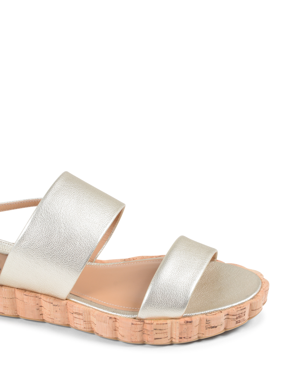 Salvatore Ferragamo Sandalo Con Plateau Donna Platino LUSIA