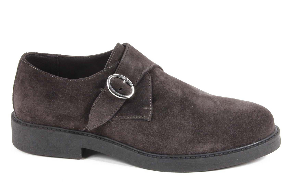 Scarpa da uomo Monk Strap V 1969 Italia V134 CAMOSCIO GRIGIO INVERNALE