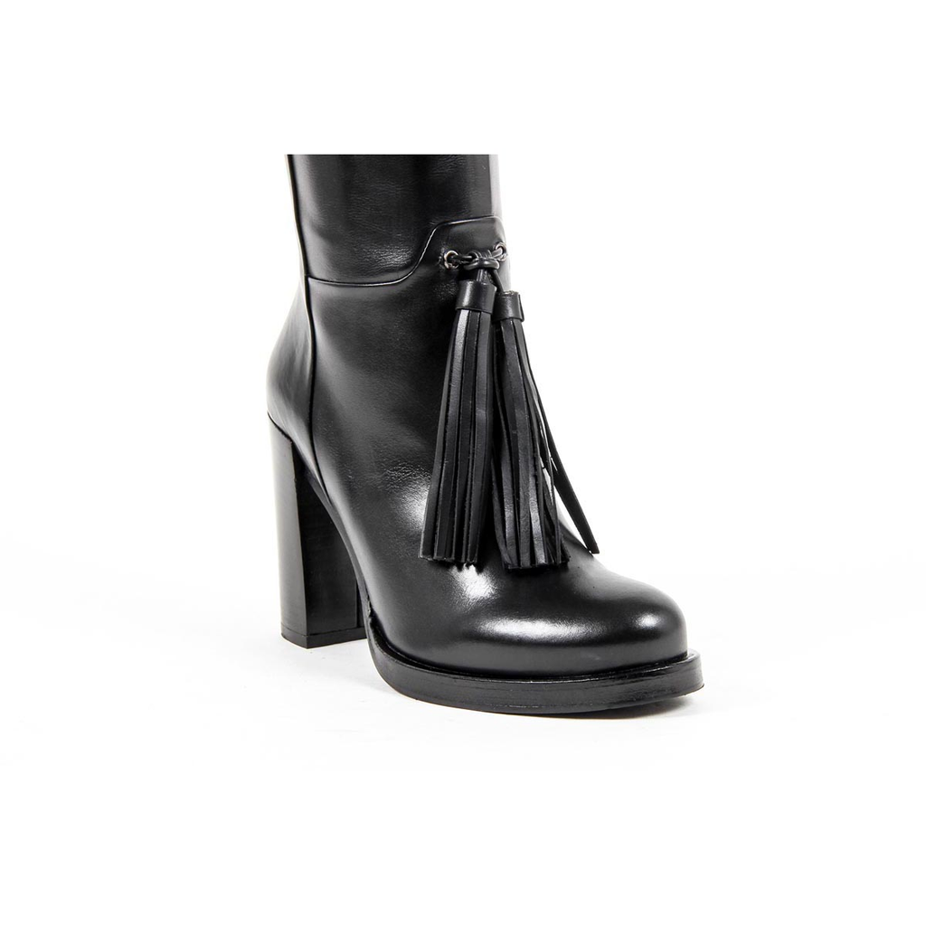 Stivale alto da donna V 1969 Italia B2407 VITELLO NERO