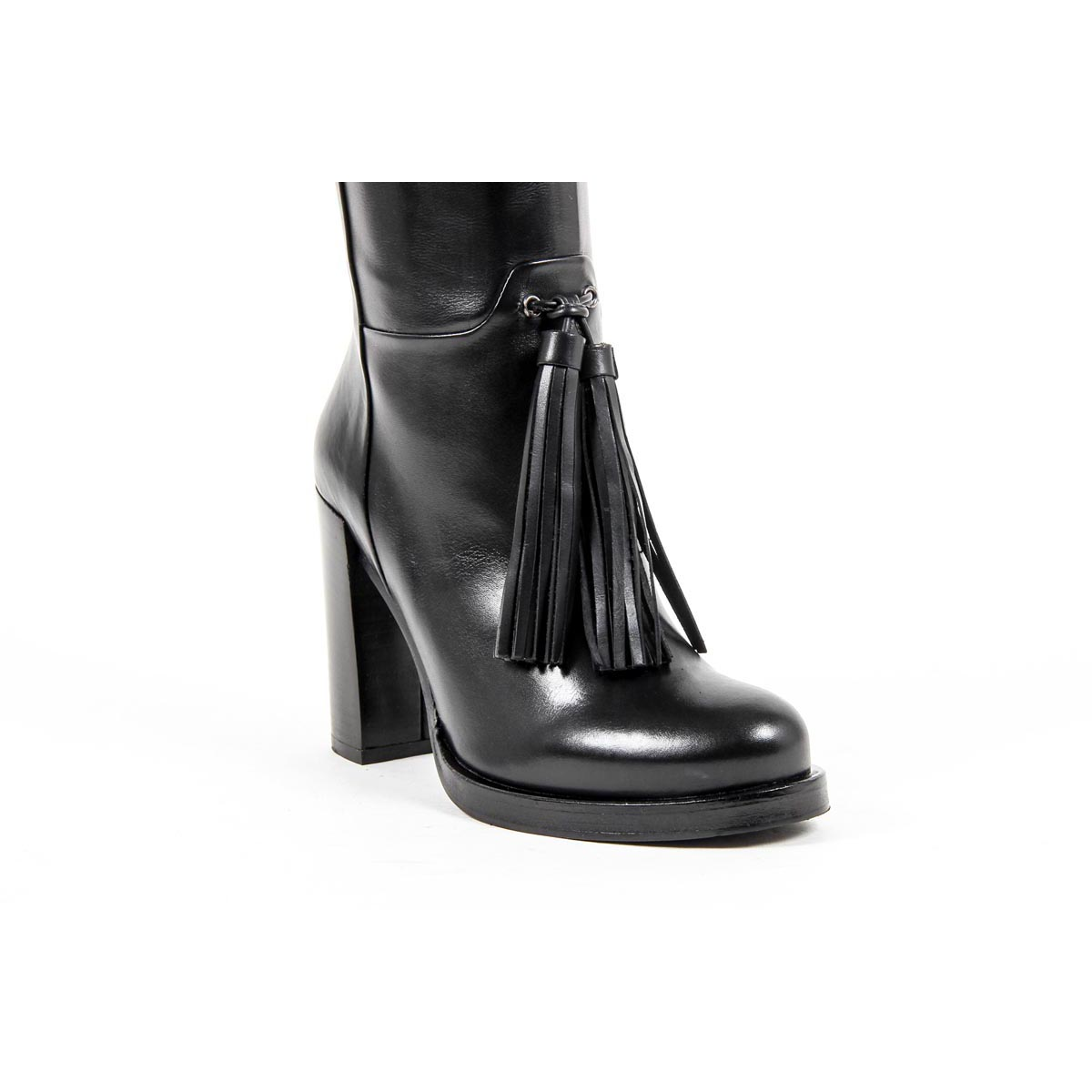 Stivale alto da donna V 1969 Italia B2407 VITELLO NERO