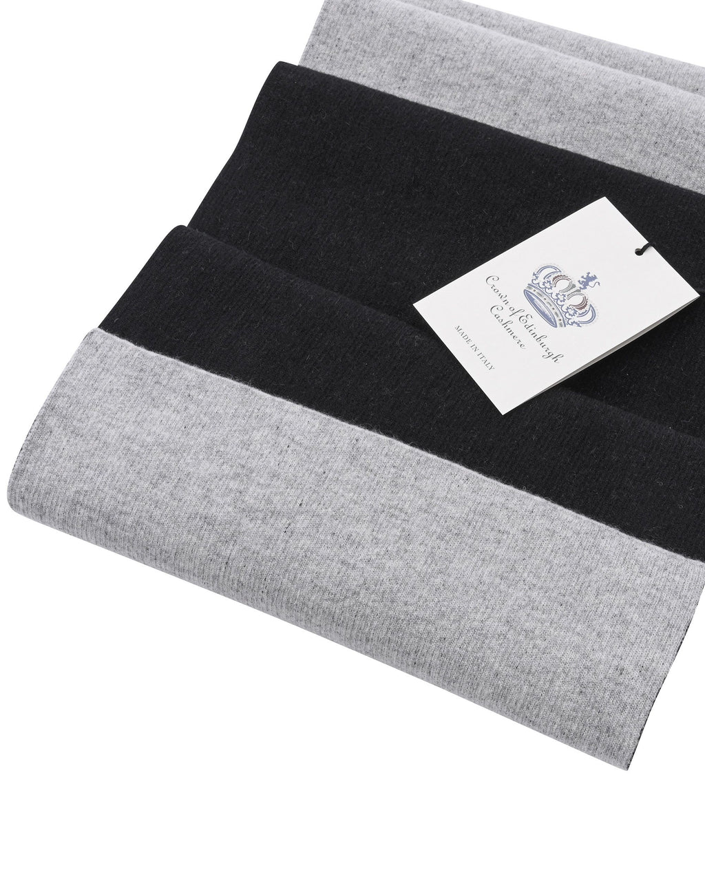 Sciarpa da donna in cashmere Crown of Edinburgh COE 0049 NERO GRIGIO