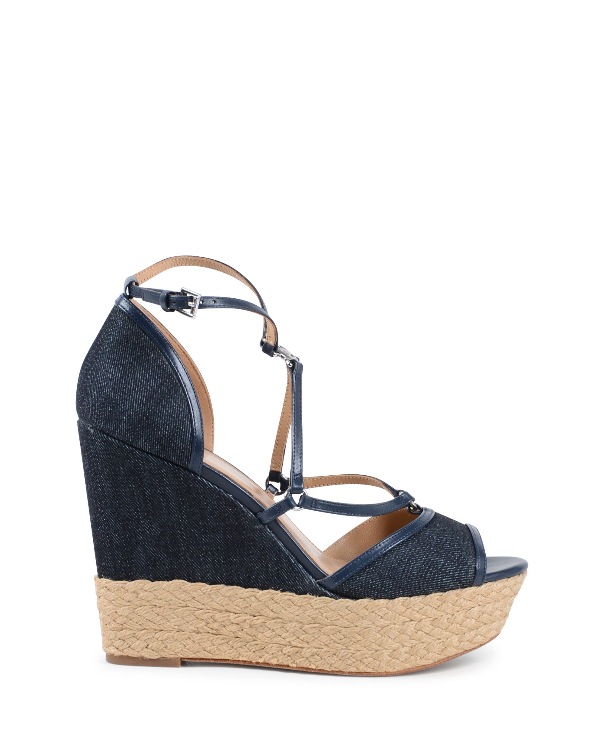 Sandalo con zeppa da donna Michael Kors blu navy TERRI