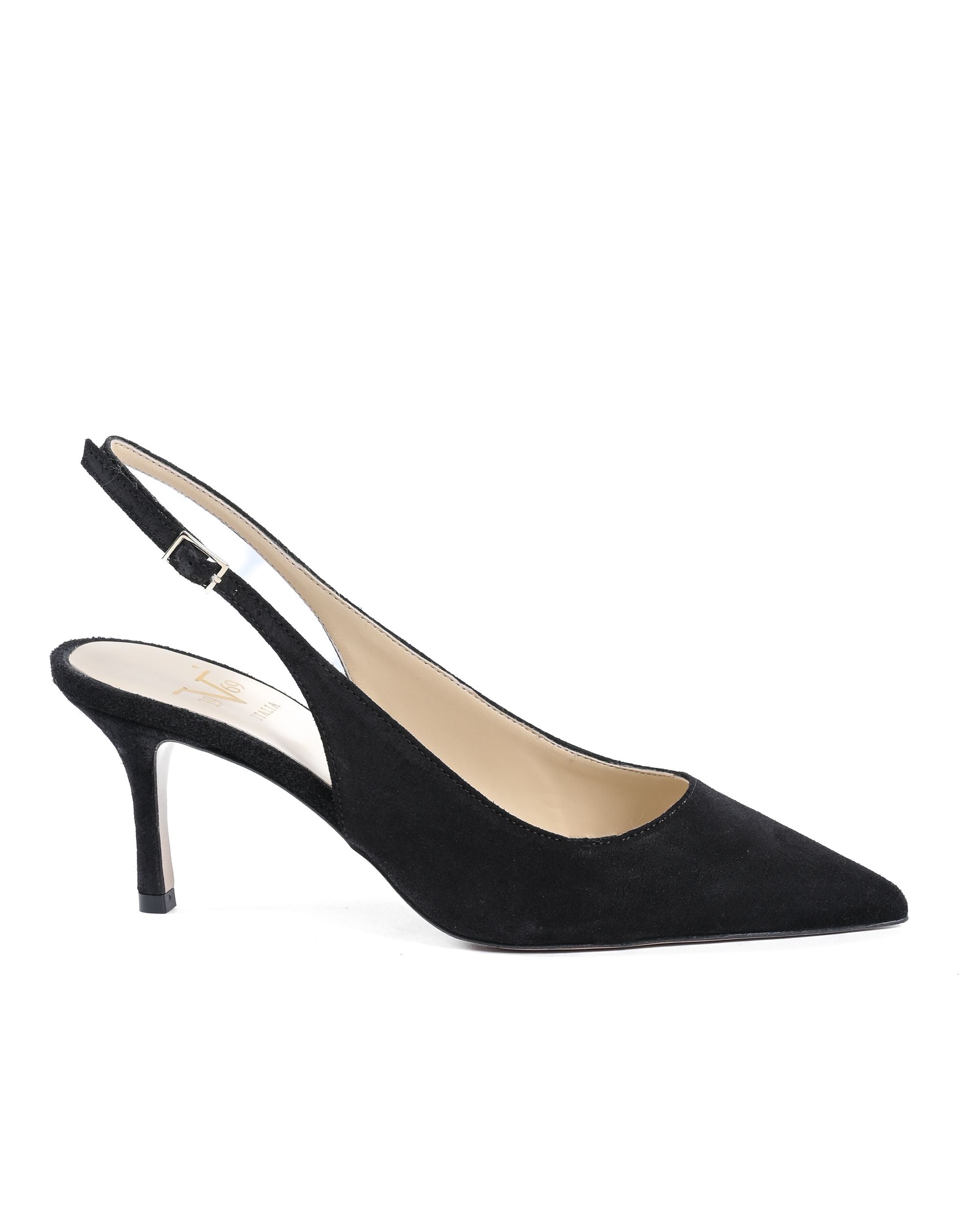19V69 Italia Sandalo con tacco da donna nero CHA65 PRINT NERO