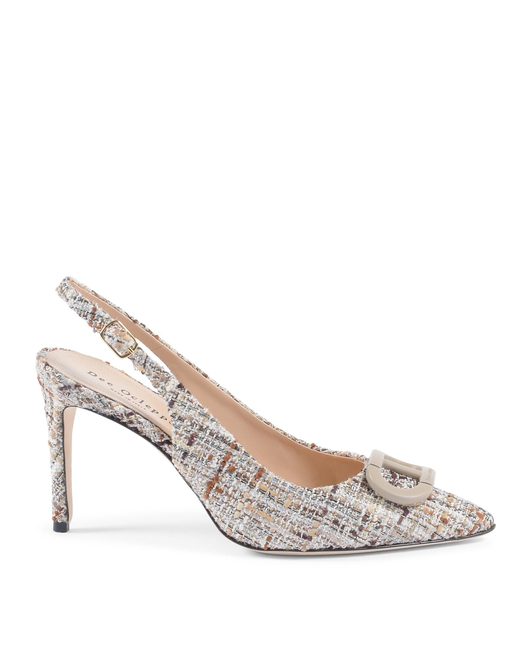Slinky Boucle Slingback - Marrone