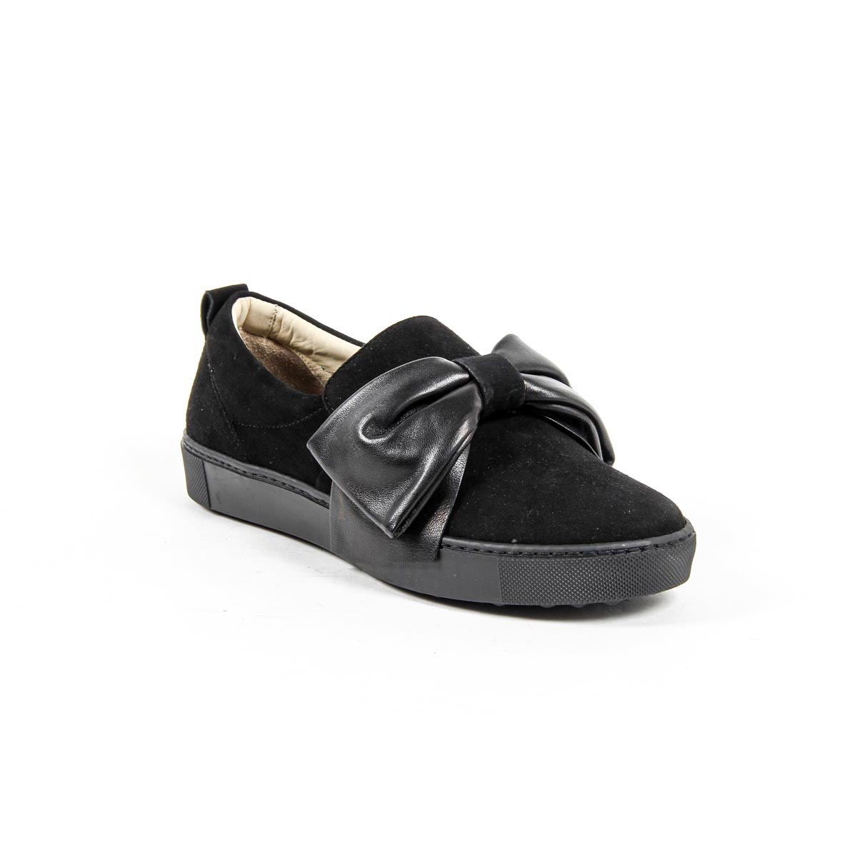 V 1969 Italia Sneaker Slip-On da Donna 302076 CAMOSCIO NERO/NAPPA NERO