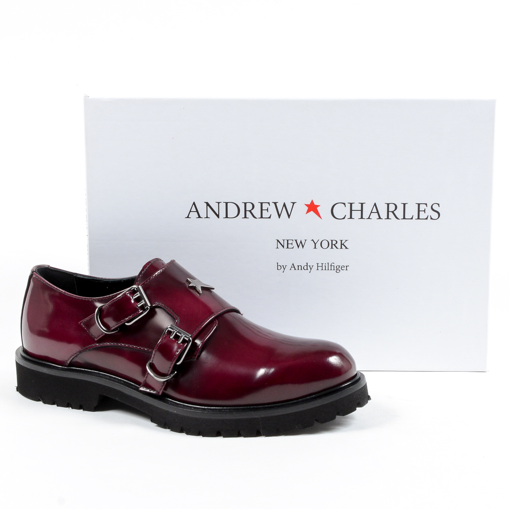 Scarpe Monk Strap da donna Andrew Charles Bordeaux JANIS