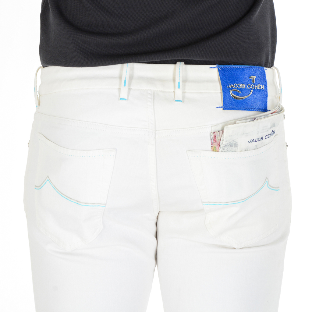 Pantaloni da uomo Jacob Cohen J688 bianchi