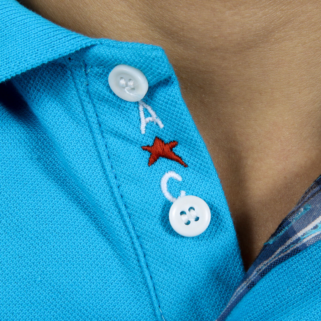 Andrew Charles Polo da uomo a maniche corte azzurro SEMELO
